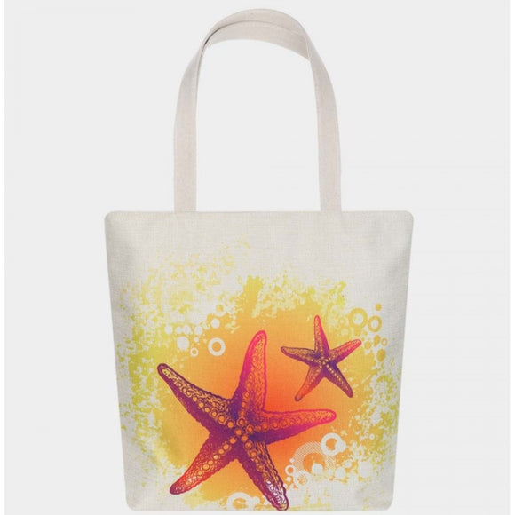 Eco canvas shopper bag - starfish