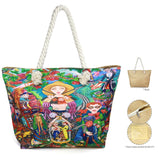 Psychedelic future imaginary painting beach tote  - multi