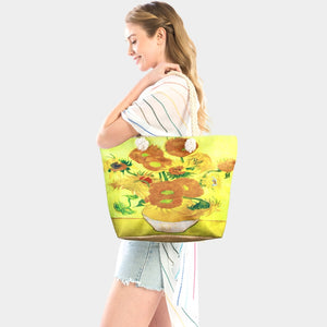 Sunflower by Vincent Van Gogh beach tote  - yellow