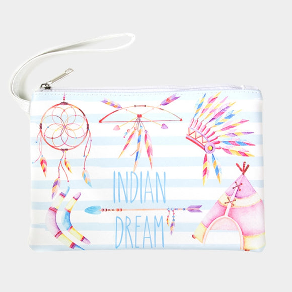 'INDIAN DREAM' pouch - light blue