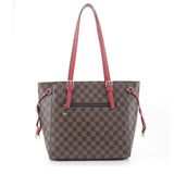 Monogram tote with purse - red coffee