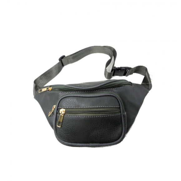 Zipper belt bag fanny pack - dark grey