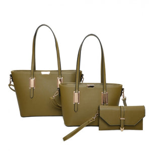 3 in 1 fashion tote set - lime