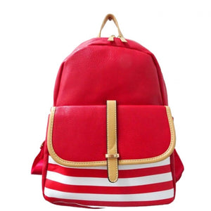 Stripe fashion backpack - red