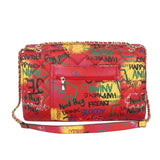 Quilted graffiti chain shoulder bag - multi 5