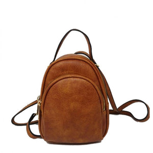 Double zipper mini backpack - tan