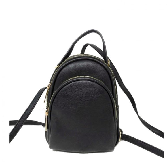 Double zipper mini backpack - black