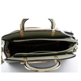Metal handle satchel - sage