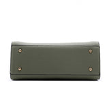 Metal handle satchel - grey