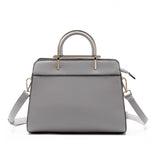 Metal handle satchel - grey