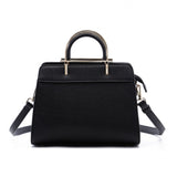 Metal handle satchel - black