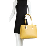 Snaked textured tote set - yellow
