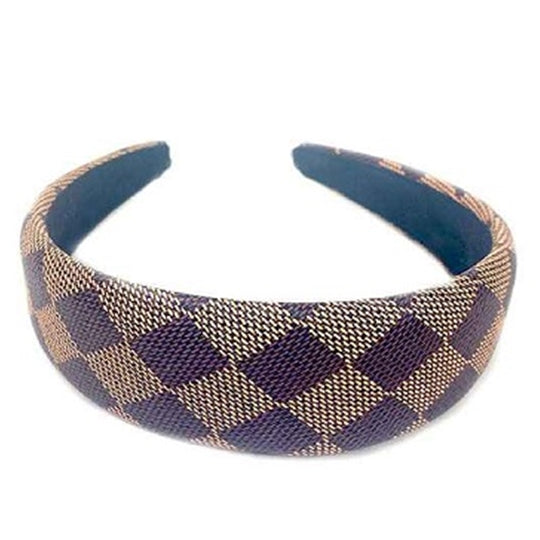 Fashion monogram headband - brown