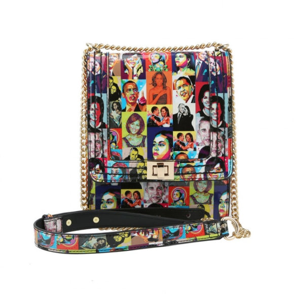 Obama collage chain crossbody bag - multi 1