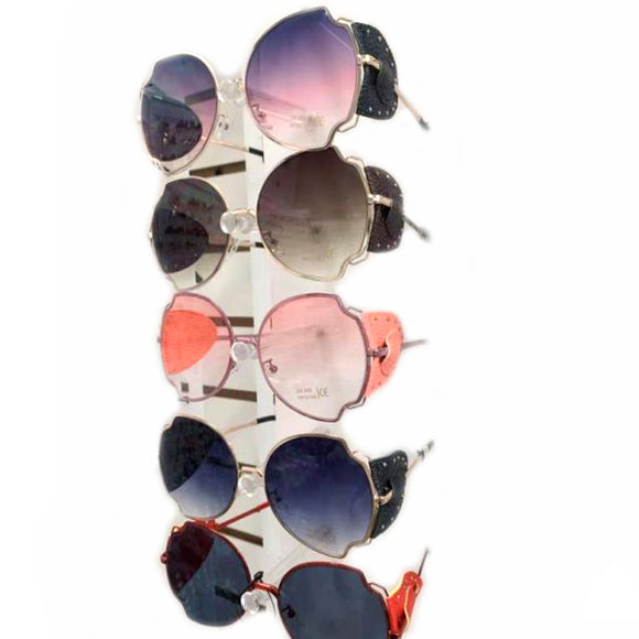 [12pcs] Studded wide side frame sunglasses