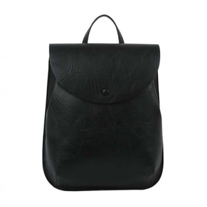 Leather convertible backpack - black