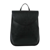 Leather convertible backpack - black