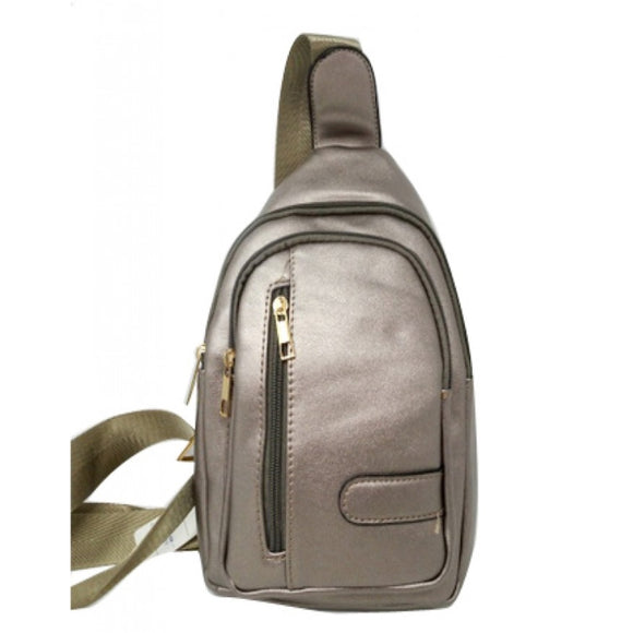 Crosshatch bag - metallic grey