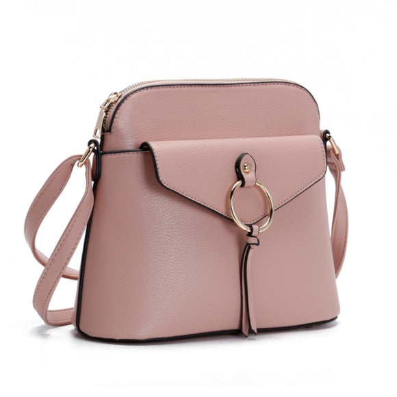 Front pocket crossbody bag - baby pink