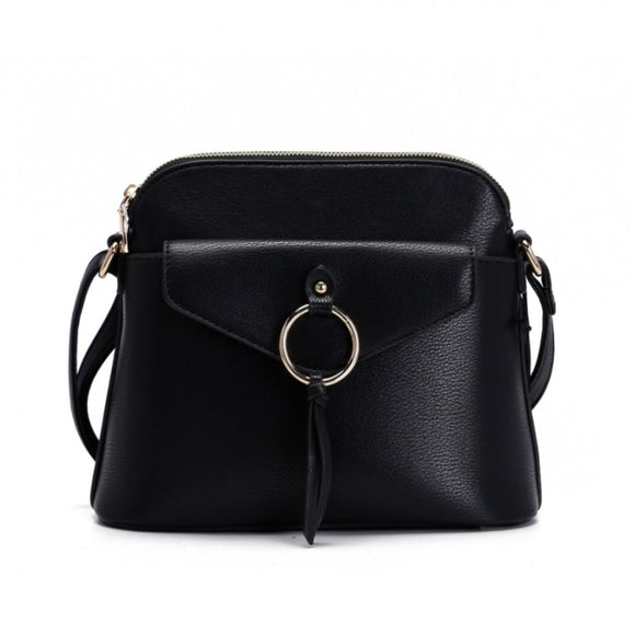 Front pocket crossbody bag - black