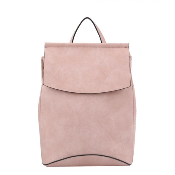Convertible leather backpack - blush