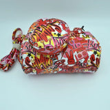 Mini graffiti bag with coin wallet - red