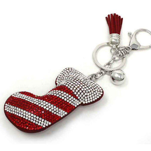 [12pcs] Christmas stocking key chain - red/clear ($2/pc)
