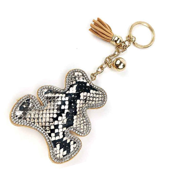 [12pcs] Bear with snake skin key chain - gold/brown ($2/pc)