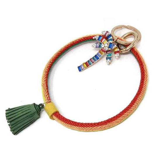 [12pcs] Rope type keychain with palm tree charm ($3/pc)