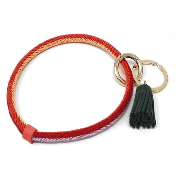 [12pcs] Rope type keychain with tassel - olive ($2/pc)