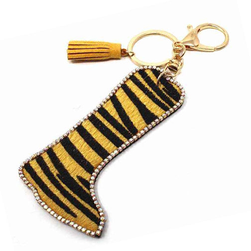 [12pcs] Animal print boots keychain - tiger ($3.25/pc)