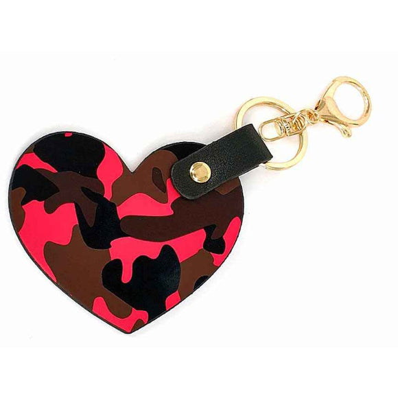 [12pcs] Camo heart leather keychain ($2.75/pc)