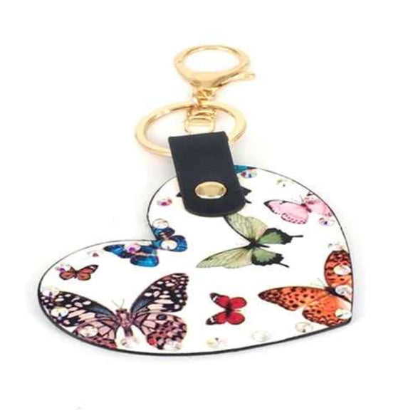 [12pcs] Heart & butterfly keychain - multi ($3.5/pc)