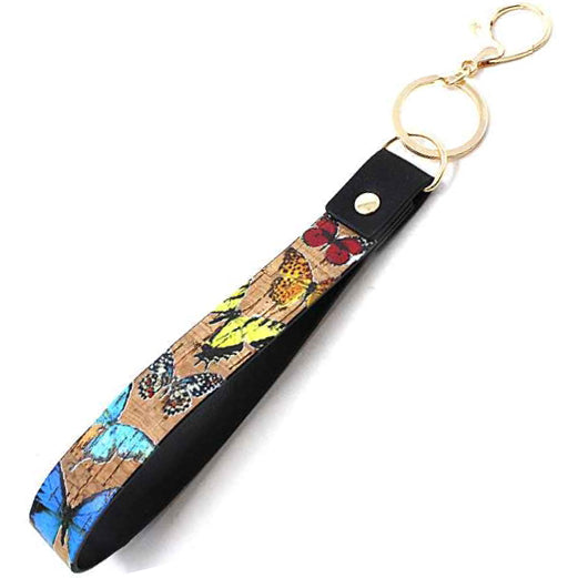 [12pcs] Butterfly print cork keychain strap ($3/pc)