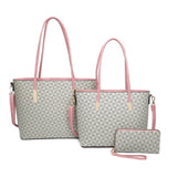 3-in-1 monogram tote with wallet - pink