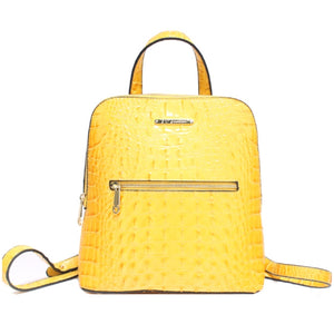 "I ♡ fashion" crocodile embossed backpack - yellow