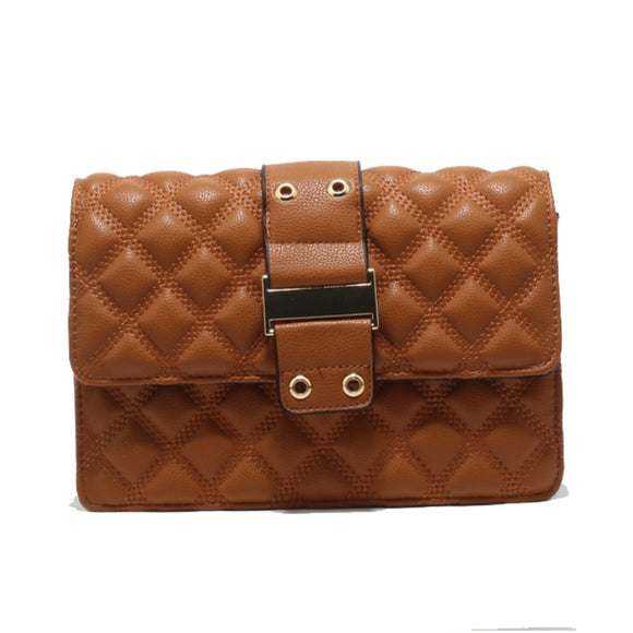 Quilted crossbody bag - brown
