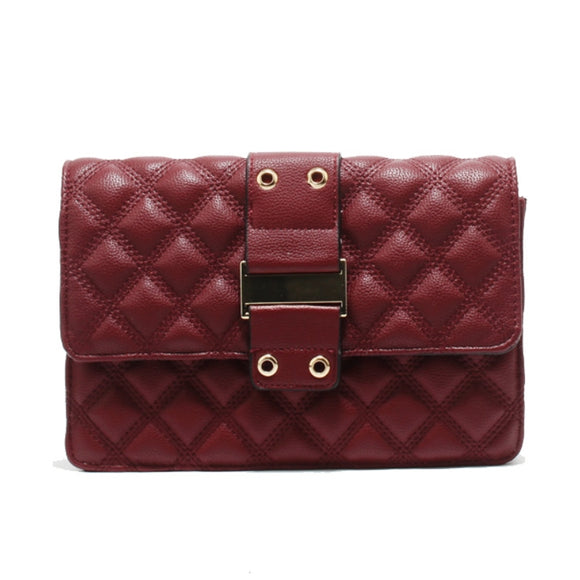 Quilted crossbody bag - dark red