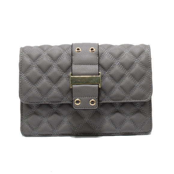 Quilted crossbody bag - gray