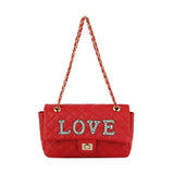 LOVE chain shoulder bag - red
