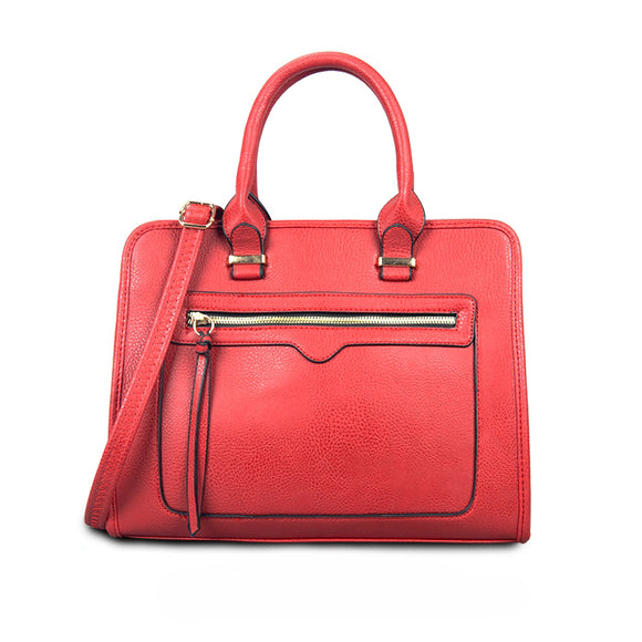 Front utility pocket tote - red