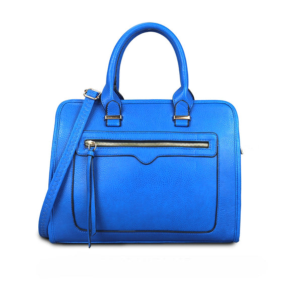 Front utility pocket tote - blue