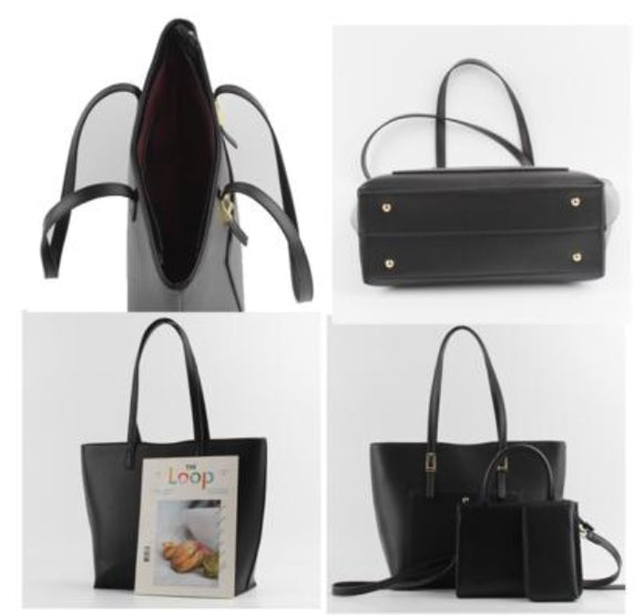 3-in-1 Belted handle & front pocket tote - coffee