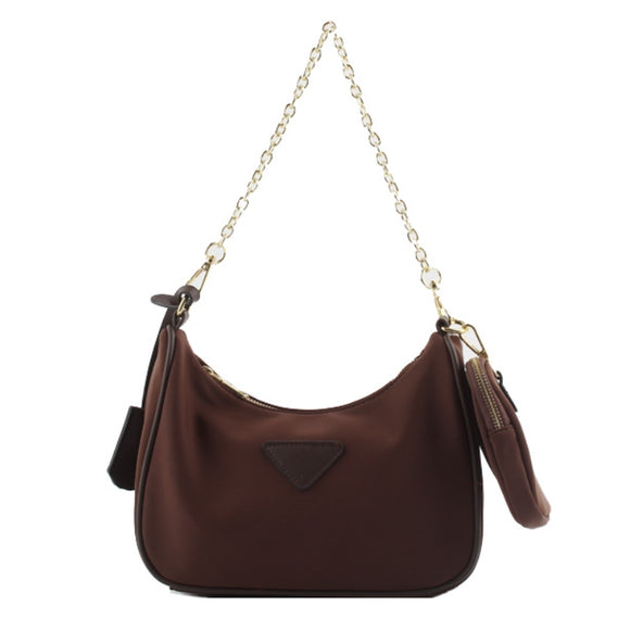 2-in-1 chain shoulder bag - coffee