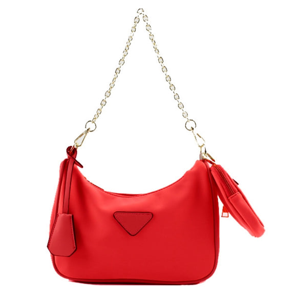 2-in-1 chain shoulder bag - red