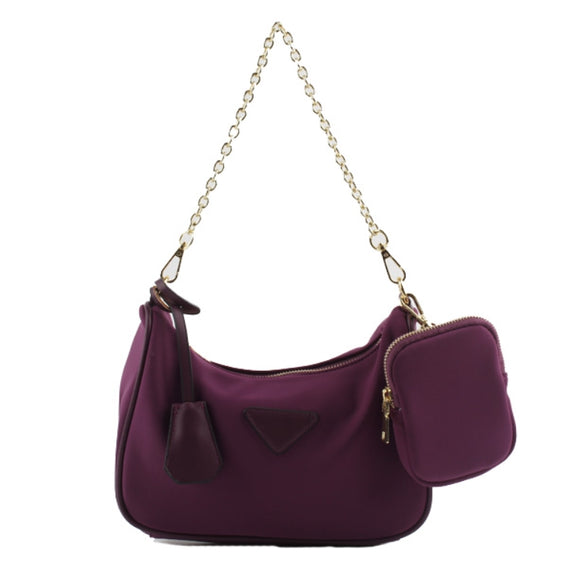 2-in-1 chain shoulder bag - purple