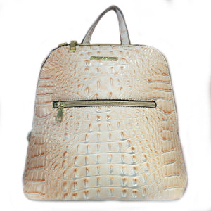 "I ♡ fashion" crocodile embossed backpack - pink