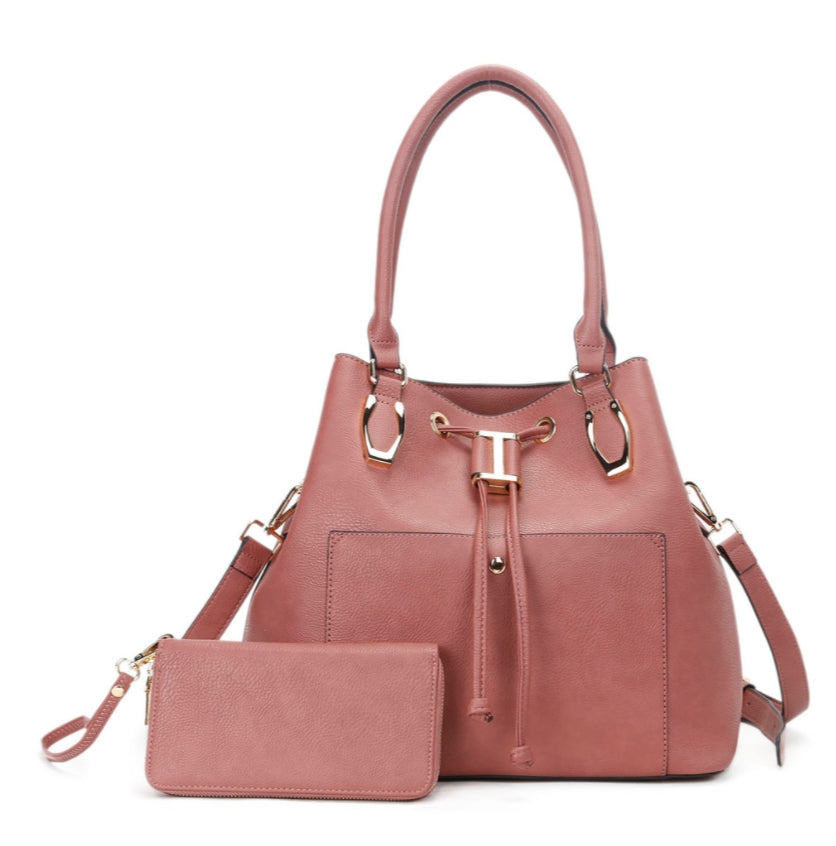Comfortable Shoulder Bucket Bag - Pink Cherry - Shop spring-orchid  Drawstring Bags - Pinkoi