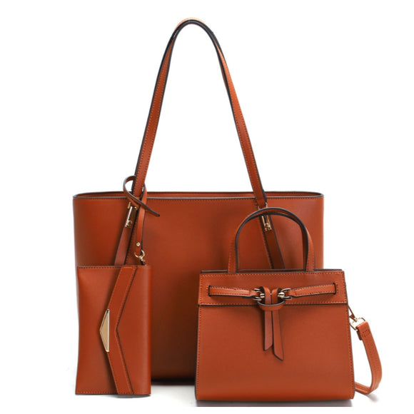 3-in-1 Knot detail tote and crossbody bag - brown