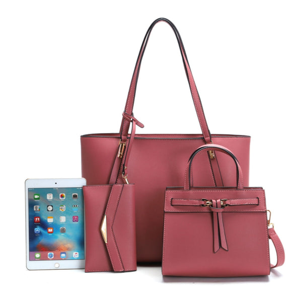 3-in-1 Knot detail tote and crossbody bag - pink